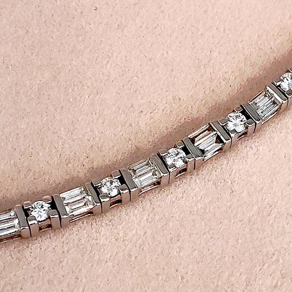 Custom Made Diamond Necklace 18" (98 Diamonds) approximate 10 Carats/36gr. VS1/2 - Picture 5 of 16